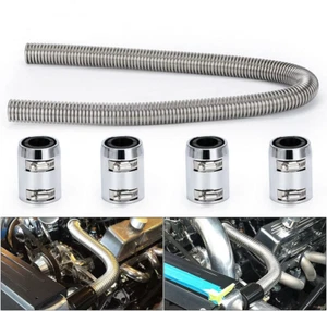 Universal 48-Inch Flexible Radiator Hose Kit with 1-3/4", 1-1/2", 1-1/4" Chrome - Picture 1 of 8