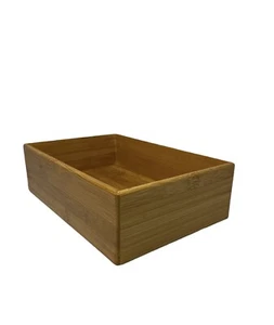 Bamboo Organization Box 9" x 6"  x 2.5” Drawer Insert EUC Kitchen Desk Bedroom - Picture 1 of 9
