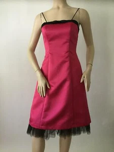 Faviana Junior Cherrie Pink Black Tulle Hem Dress (Size 1/2) - Picture 1 of 12