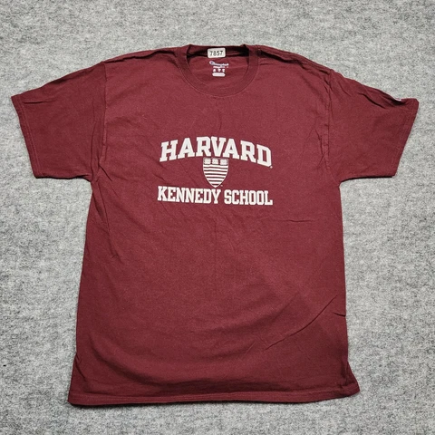 HARVARD CRIMSON T-Shirt Men's L Red Short Sleeve Crew Neck Champion Cotton Cover