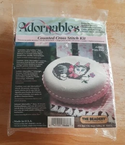 The Beadery Adornables Counted Cross Stitch box Pretty Kitty #4963 NEW - Picture 1 of 2