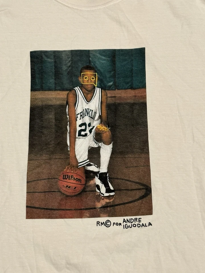 Camiseta de hombre RMC para joven Andre Iguodala Thank You beige talla 3XL NBA baloncesto Foto 1 de 4