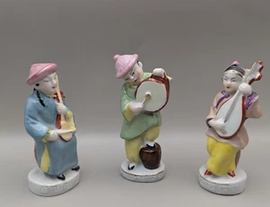 Vintage Occupied Japan Porcelain Figurines -Traditional Musicians Playing 4" - Picture 1 of 10