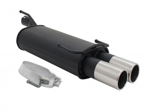 Novus Schalldämpfer Endtopf 2x76mm gerade gebördelt Stahl für Opel Astra F +ABE - Bild 1 von 1