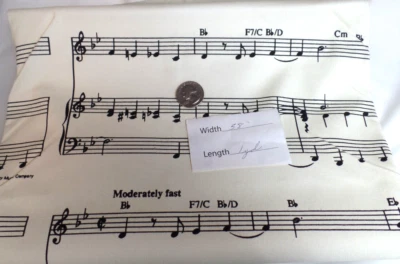 Ticking Fabric Music Sheet Themed - Image 1 of 3