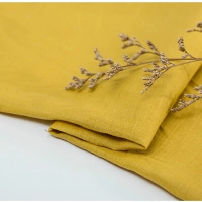 100% Linen Fabric Pure Natural Flax Solid Color Dress Clothes Craft Sew Material - Image 1 of 4