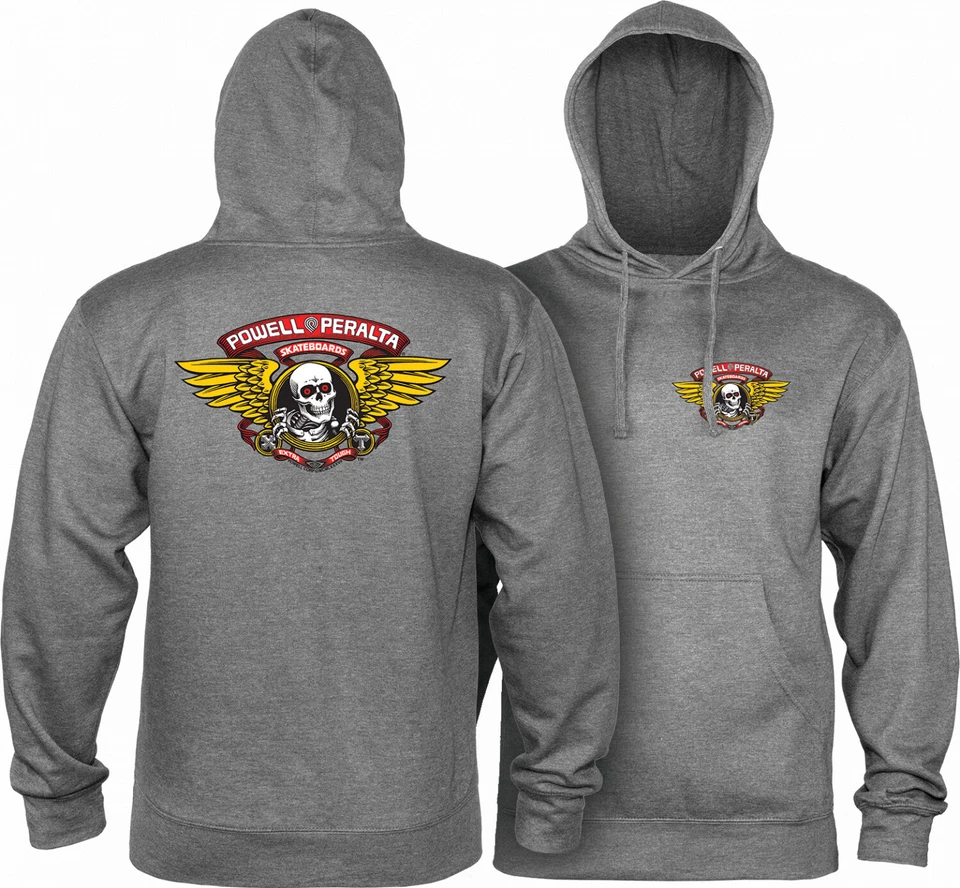 Powell Peralta Skateboard Hoody Winged Ripper Gunmetal Heather Mens - Image 1 of 1