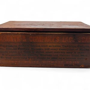 Antike Colgate & Co. Seifenkiste aus Spitze - Werbung Holztruhe - um 1890-190 - Bild 1 von 13