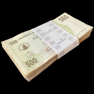 Zimbabwe 100 x 500 Dollar 2006 - Pick- 43 - Bundle 100 PCS – USED - Image 1 of 2