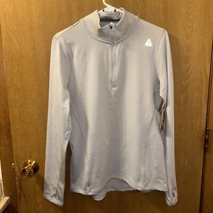 NEU Reebok Damen Pullover grau Langarm 1/4 Reißverschluss - Größe L - neu mit Etikett - - Bild 1 von 8