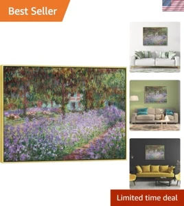 Stampa su tela con cornice arte da parete Iris nel giardino di Monet, 1900 di Claude Monet Im... - Foto 1 di 7