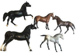 Breyer Horse Grey Spotted Rearing Black Brown Vintage Toy Horses LOT of 5 Horses - Picture 1 of 12