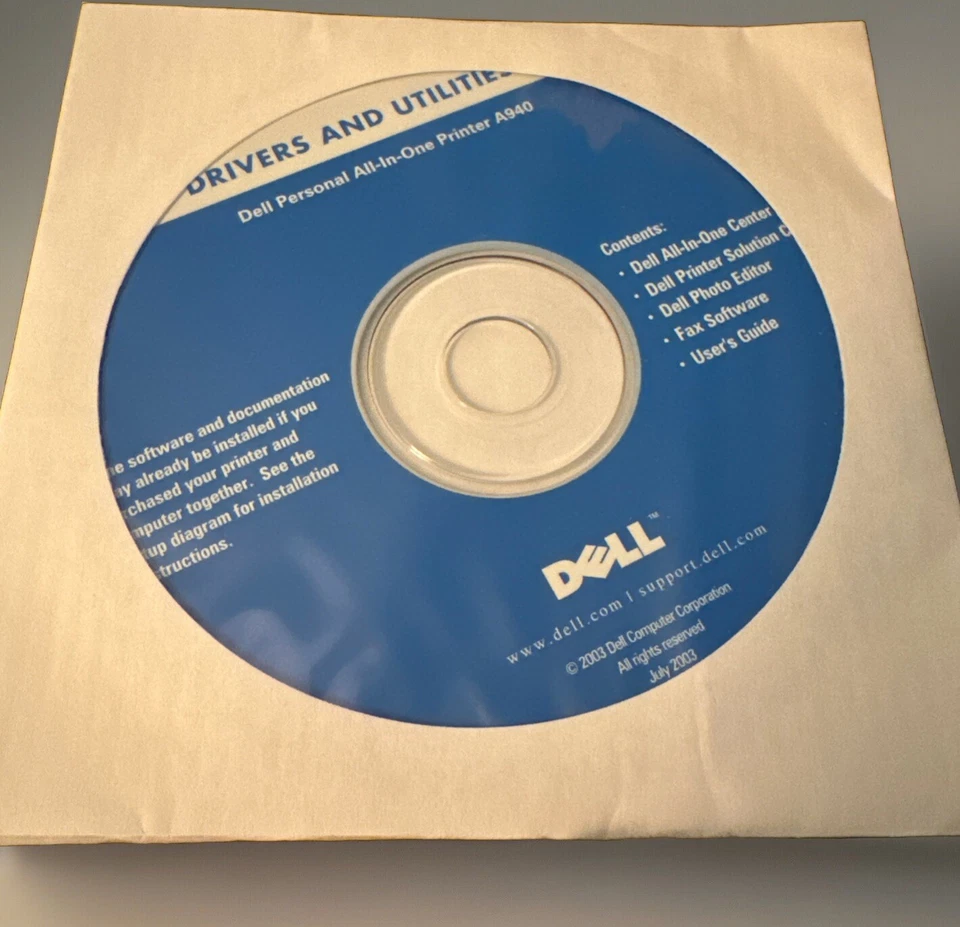 Dell Personal All-In-One Printer A940 Drivers And Utilities CD - Image 1 of 1