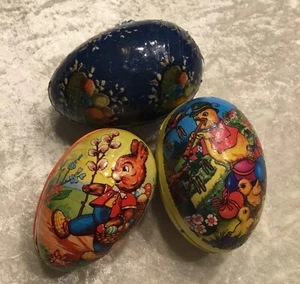 3x alte Candy Container Osterei Ei Pappei Füllei zum Befüllen Ostern - Bild 1 von 5