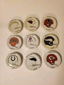 Lote de 9 tapas gorras de fútbol americano Gatorade Drink NFL años 70 - Imagen 1 de 2