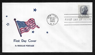 #1213 5c George Washington - Flag Cachet FDC - Image 1 of 2