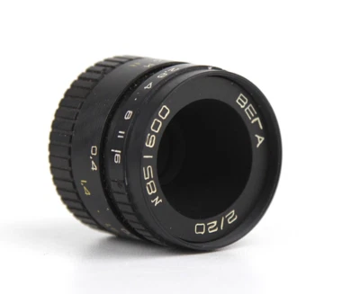 Soviet VEGA-73 lomo 2/20mm USSR Openar Tevidon Movie lens M25 C-mount - Image 1 of 4