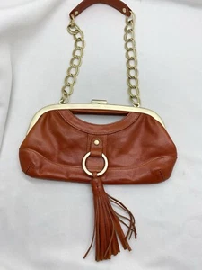 Vintage Latico NJ. USA Burnt Orange Cowhide Leather Purse Clutch Push Clasp - Picture 1 of 13