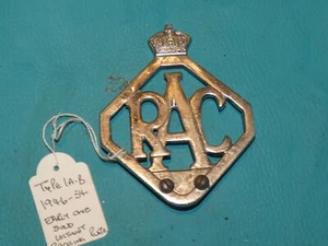 VINTAGE CAR BADGE AUTOMOBILIA COLLECTABLE TYPE 1 A .B 1946-1954 EMBLEM BUMPER - Picture 1 of 6