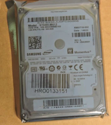 NEW Samsung ST500LM012 500GB 5400RPM 6GB 2.5" SATA PS4 Laptop XBOX HDD / No Box - Image 1 of 3