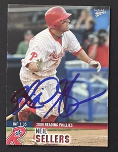 NEIL VERKÄUFER SIGNIERT 2009 Reading Phillies Autogrammkarte ~ authentisch - Bild 1 von 2