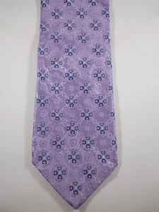 JOHN W NORDSTROM PURPLE GEOMETRIC 100% SILK NECK TIE - Picture 1 of 12