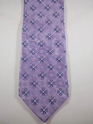 CORBATA CUELLO JOHN W NORDSTROM MORADA GEOMÉTRICA 100% SEDA Foto 1 de 4