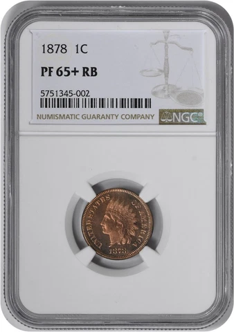 1878 Indian Cent PR65+RB NGC Cover