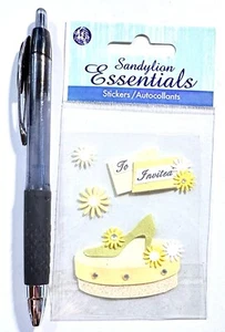 Yellow Shoe Invitation Stickers Scrapbooking Card Frame Sandylion - Picture 1 of 1