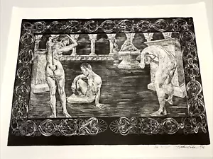 Vintage Ltd Ed Signed Kristine Partin Art Print Male Female Partial Nude 25x19" - Picture 1 of 7