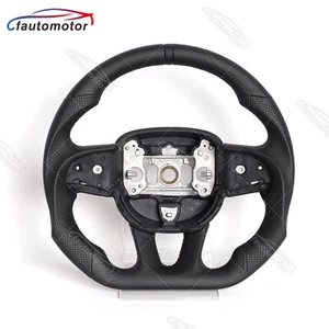 Black Full Leather Steering Wheel Fit Dodge Charger Challenger SRT 2015-2025 - Bild 1 von 9
