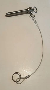 Stainless Steel Quick Release 1/2" diameter Push/Pull Hitch Pin with Lanyard - Picture 1 of 7