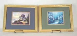 Set Of 2 Vintage Thomas Kinkade "The Victorian Garden" & "A New Day Dawning" COA - Picture 1 of 12