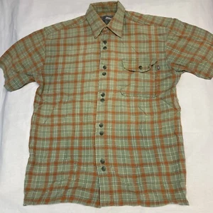 Camisa con botones No Fear para hombre M manga corta bolsillo en el pecho ajuste regular a cuadros - Imagen 1 de 7