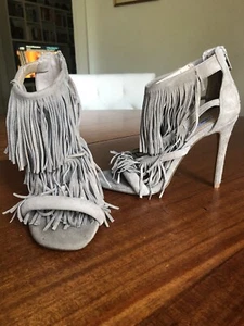 Steve Madden Fringlyr Vestido Sandalia Rubor Bronceado Tacón Alto Zapatos 7 M - Imagen 1 de 8