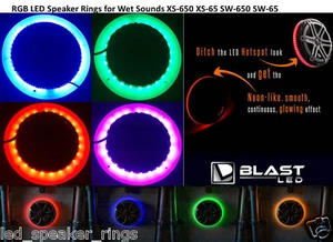 RGB MultiColor LED Lautsprecher Ringe für WetSounds XS-65 XS-650 SW-65 SW-650 REVO6 - Bild 1 von 6