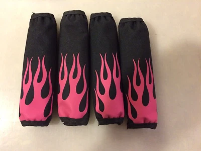 Quarter Midget Shock Covers by Shox Skinz - Black with Pink Flames - Image 1 of 2