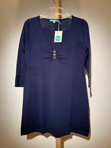 Boden blue knit dress, 100% wool, UK12, NwT.