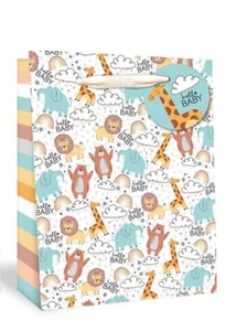 Tallon - Mediana/Grande/XLarge Bolsa de Regalo y Etiqueta Hello Baby - Animales de la Selva - Imagen 1 de 1