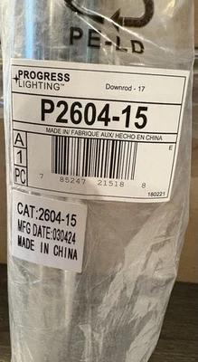 Progress Lighting P2604-15 Air Pro Collection 18” Ceiling Fan Downrod - Image 1 of 2