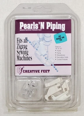 Creative Feet -Pearls 'N Piping Presser Foot for All Zigzag Sewing Machines -New - Image 1 of 3