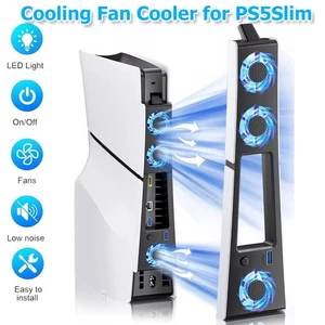 Quiet Dual-Speed Cooling Fan for PS5 Slim Console with Extra USB 3.0 Port - Picture 1 of 7