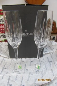 Waterford crystal flute champagne with box original box dated 2008 set of 2 - Picture 1 of 12