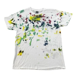 Multicolor Tie Dye Gildan Heavy Cotton Tee Y2K Retro Essential Blanks White XL - Picture 1 of 9