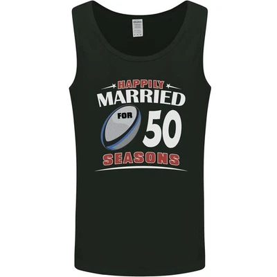 50 Year Wedding Anniversary 50th Rugby Mens Vest Tank Top - Image 1 of 4