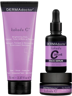 DERMAdoctor 20% Vitamin C Face Serum 0.5 fl oz Cleanser 2.37 fl oz with Caffe... - Image 1 of 4