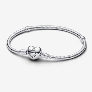 Authentic Pandora Moments Heart Clasp Snake Chain Bracelet