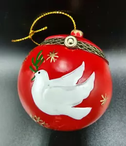 Porcelana Sorpresa Paloma Redonda Adorno de Navidad Abre - Imagen 1 de 6