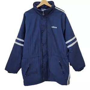 Adidas Parka Jacke blau mit ausziehbarer Kapuze Herren Vintage - Größe XL - Bild 1 von 5