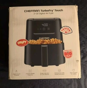 Chefman Turbofry Digital Touch 2qt. Air Fryer w/ Shake Reminder Black New - Imagen 1 de 6